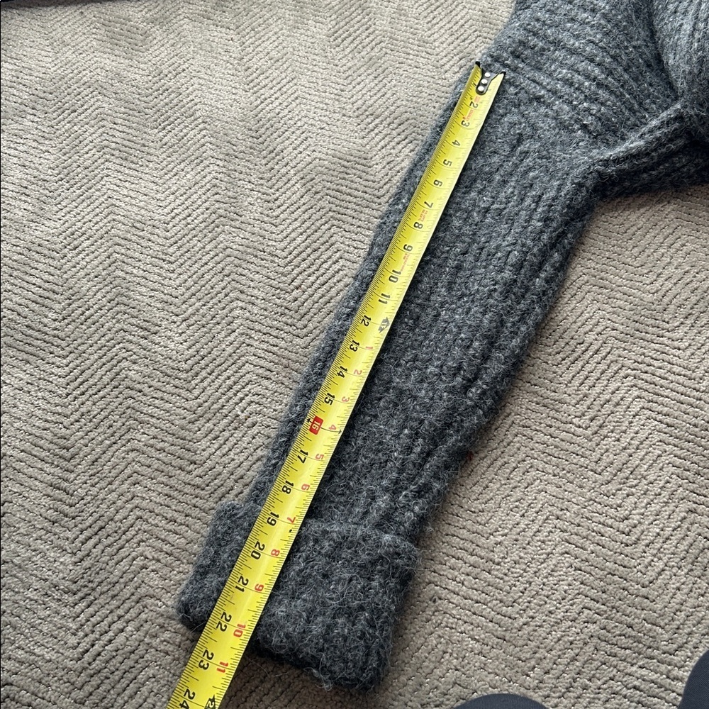 Zara Women Gray Long Knit Cardigan Sweater XS Cozy Open Front - Picture 9 of 9
